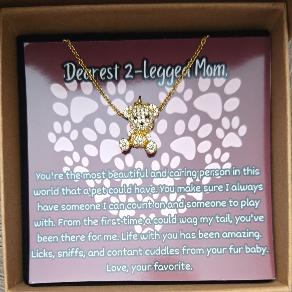 Gold and Silver Paw Pendant Necklace